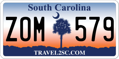 SC license plate ZOM579