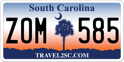 SC license plate ZOM585
