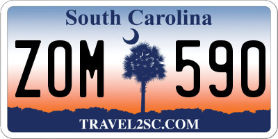SC license plate ZOM590