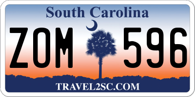 SC license plate ZOM596