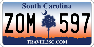 SC license plate ZOM597