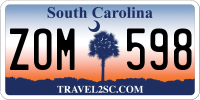SC license plate ZOM598