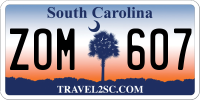 SC license plate ZOM607