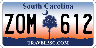 SC license plate ZOM612