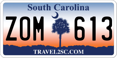 SC license plate ZOM613