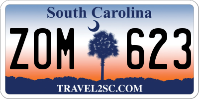 SC license plate ZOM623