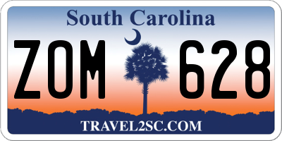 SC license plate ZOM628