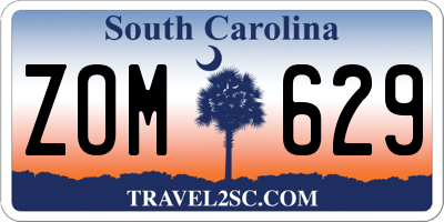 SC license plate ZOM629
