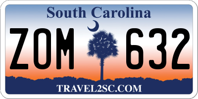 SC license plate ZOM632