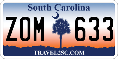 SC license plate ZOM633