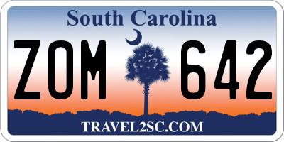 SC license plate ZOM642