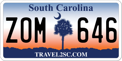 SC license plate ZOM646