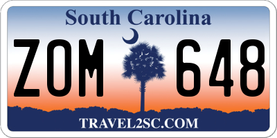 SC license plate ZOM648