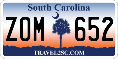 SC license plate ZOM652
