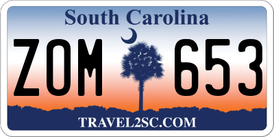 SC license plate ZOM653