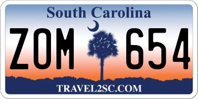 SC license plate ZOM654