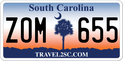 SC license plate ZOM655