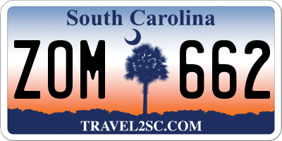 SC license plate ZOM662