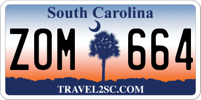 SC license plate ZOM664