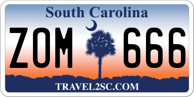 SC license plate ZOM666