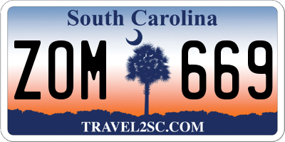 SC license plate ZOM669