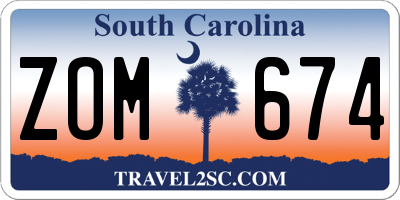 SC license plate ZOM674