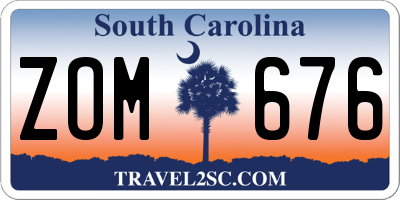 SC license plate ZOM676