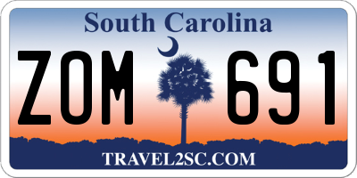 SC license plate ZOM691