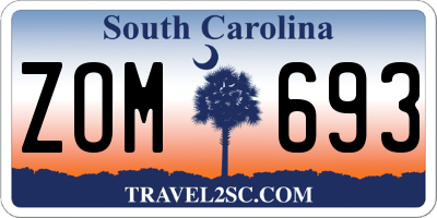 SC license plate ZOM693