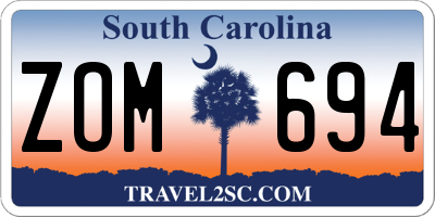 SC license plate ZOM694