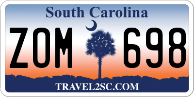 SC license plate ZOM698