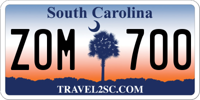 SC license plate ZOM700