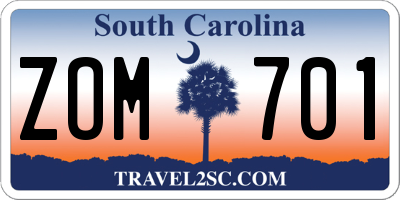 SC license plate ZOM701