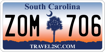 SC license plate ZOM706