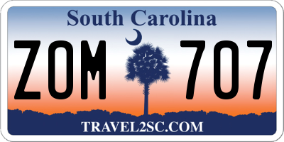 SC license plate ZOM707