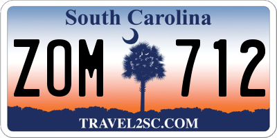 SC license plate ZOM712