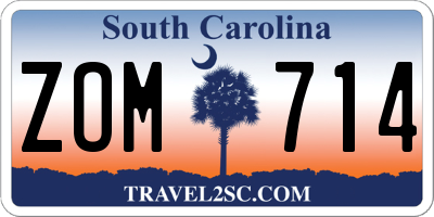 SC license plate ZOM714