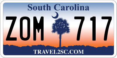 SC license plate ZOM717