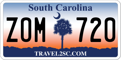 SC license plate ZOM720