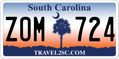 SC license plate ZOM724