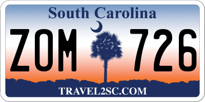 SC license plate ZOM726