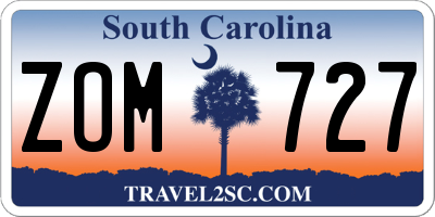 SC license plate ZOM727