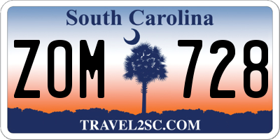 SC license plate ZOM728