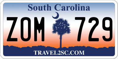 SC license plate ZOM729