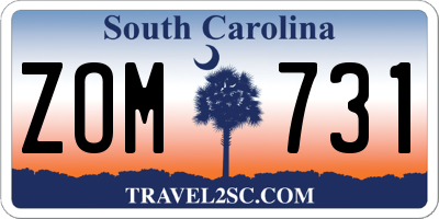 SC license plate ZOM731