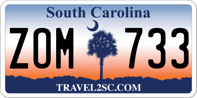 SC license plate ZOM733