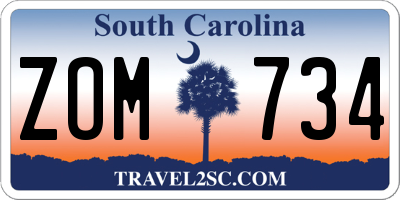 SC license plate ZOM734