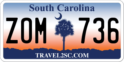 SC license plate ZOM736