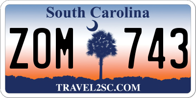 SC license plate ZOM743