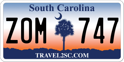 SC license plate ZOM747